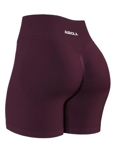 Image of AUROLA Influence Workout Shorts for Women,2.5 3.5 4.5 5.5 6.5 No Roll Up Squat Proof Scrunch Seamless Compression Gym Short