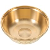 Angoily Handgefertigte Kupfer-schale Messing Ritual Wasserschale mit Pentagramm und Dreifachmond Motiv Dekorative Schatzschale für Buddhistische Zeremonien Langlebige Opfergabe und