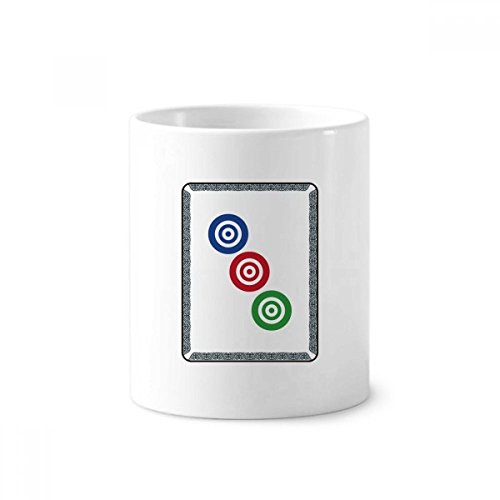 Porte-brosse à dents céramique Mahjong 350ml et pot à stylo blanc pour décoration intérieure