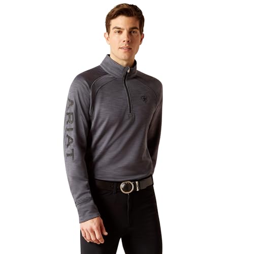 ARIAT Men's Tek Team 1/2 Zip Sweatshirt - Ebony, Large
