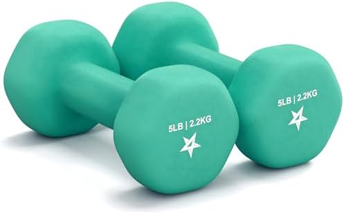 Yes4All Neoprene Coated Dumbbell Hand Weight Sets of 2 - Multiple Weight Options with 15 Colors, Anti-roll, Anti-Slip, Hexagon Shape - View 3