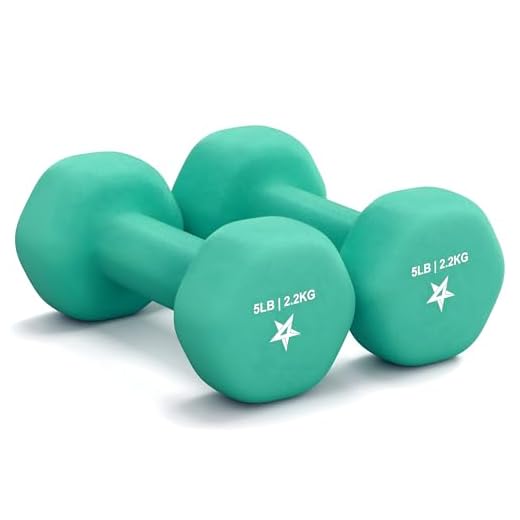 Yes4All 5 lbs Dumbbells Neoprene with Non Slip Grip – Great for Total Body Workout – Total Weight: 10 lbs (Set of 2)