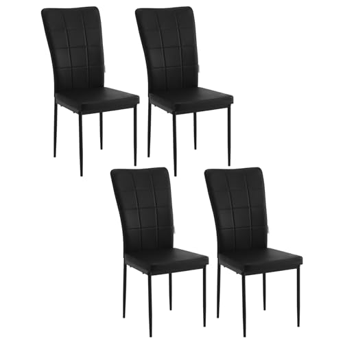 WOLTU Sillas Comedor Pack de 4, Sillas Comedor Tapizadas, Respaldo Alto, Sillon Moderno de Cuero Artificial, Sillas...