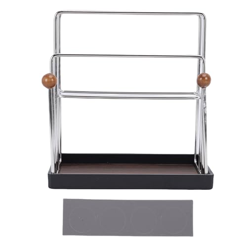 Rjrjc Stainless Steel Cutting Board Rack Organiser with Drain Tray, Durable & Space-Saving Design for Compact Kitchen Utensils