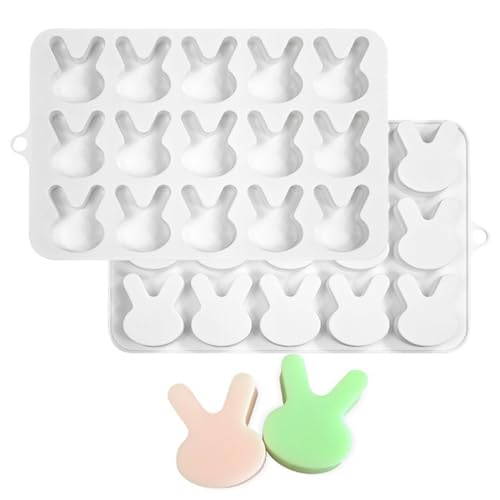 Bunny Chocolate Candy Molds, Cartoon Rabbit Candy Bar Mould, 8.35x0.75x5.35 Inches Safe Cake Decorating Mold, Sturdy Baking Mat for Jelly, Small Cakes, Freezer-Friendly