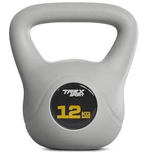 TREX SPORT Kettlebell 12kg TX-012CKB | 6kg, 8kg, 10kg, 16kg, 20kg Kugelhantel & Kugelgewichte für Ganzkörper-Workout | rutschfester Griff, bodenschonend