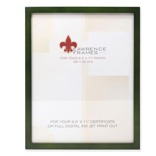 Lawrence Frames Collection Wood Certificate Picture Frame Gallery, Green, 8.5x11