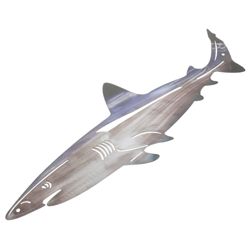 Décoration murale requin en acier inoxydable légère et résistante aux intempéries