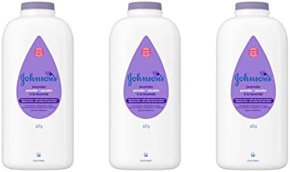 Johnson's Baby Powder, Pure Cornstarch, Lavender & Chamomile, 22 Ounce (Pack of 3)