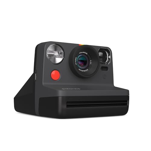 Polaroid Now 2nd Generation I-Type Instant Camera + Film Bundle - Now Black Camera + 16 Color Photos (6248)- Black