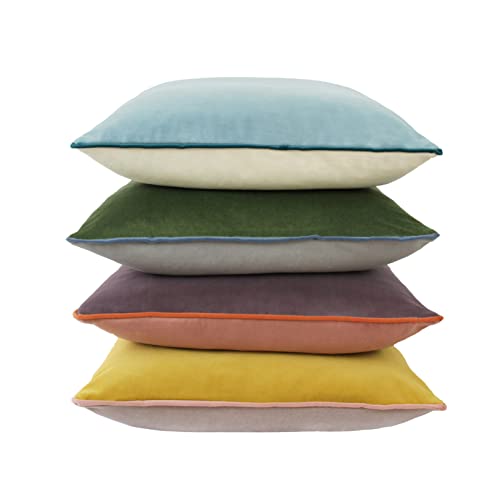 COFEDE Velvet Cushion Covers 18x18 inches Set of 4,Decorative Square mixed color Cushion Cases for Sofa Bed Bench Couch 45x45 cm