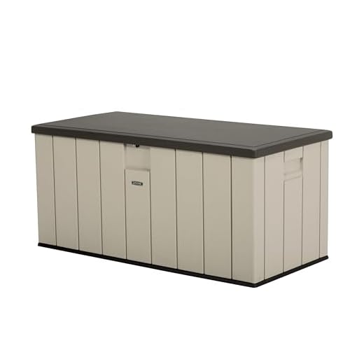 LIFETIME 60254 Heavy-Duty Outdoor Storage Deck Box, 150 Gallon, Desert Sand/Brown