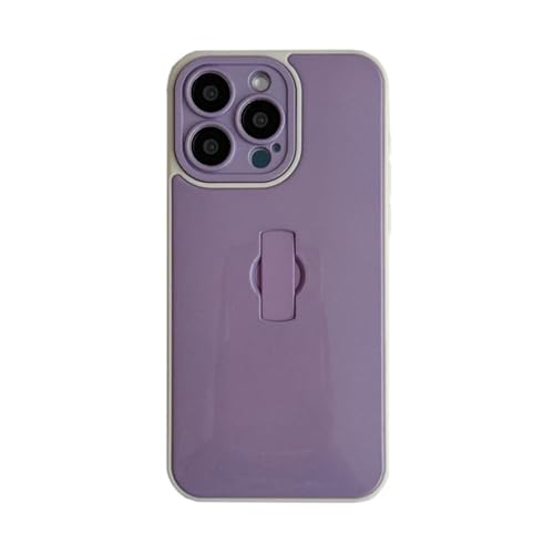 Coque silicone brillant iPhone 15 Pro Max violet anti-choc avec béquille