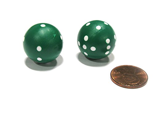 Dados verdes redondos, paquete de 2