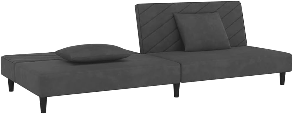 Sofa Bed Dark Gray Velvet (100% Polyester) Living Room Furniture