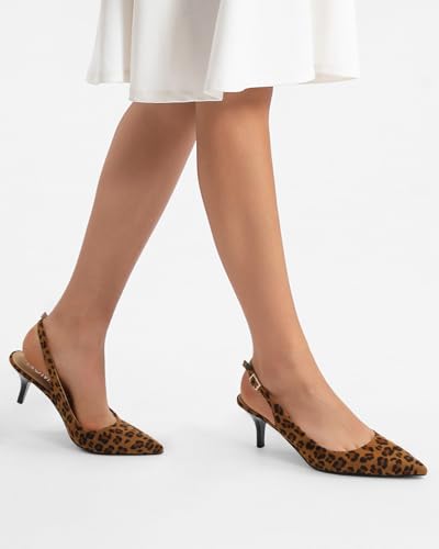 Image of NUMALEO Slingback Heels for Women Pointed Close Toe Kitten Heels Patent Pumps Dress Party Comfy Heeled Sandals Stiletto 2.5 Inch Dress Shoes