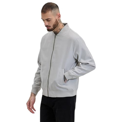 Image of SNITCH Mens Textured Relaxed Fit Jacket