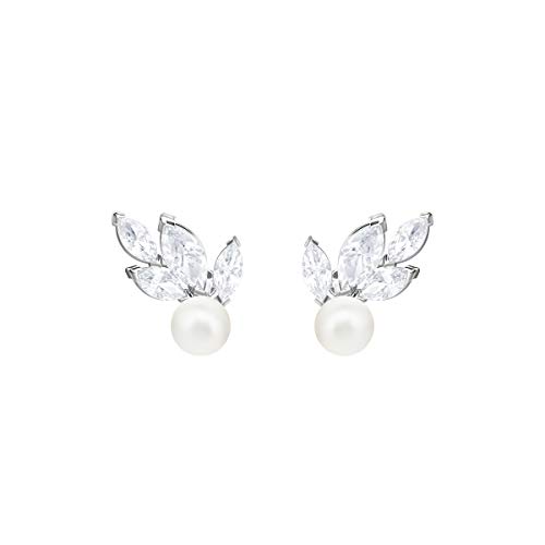 Preisvergleich Produktbild Swarovski Louison Pearl Ohrringe für Frauen, weißes Kristall, rhodiniert