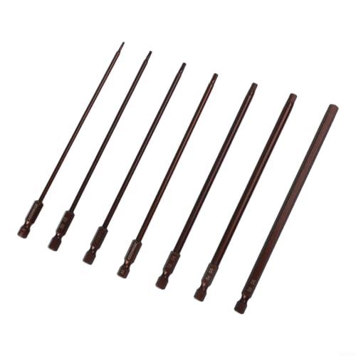 Puntas de destornillador de cabeza hexagonal extralargas de 150 mm de longitud, paquete de 7 H1.5 para H2 para H2.5 H3 H4 H5 H6 aleación de acero para herramientas eléctricas y tornillos empotrados