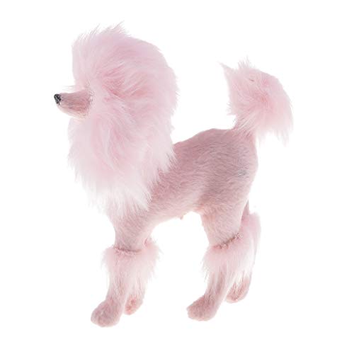 Modèle de caniche rose léger 11 x 10 cm – Surface en peluche douce