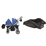 Safety 1st Summit Wagon Stroller fits 2 Kids with Removable Child Tray and 2 Cup Holders, Wave Runner + onBoard 35 LT Adjustable Infant Car Seat Base
