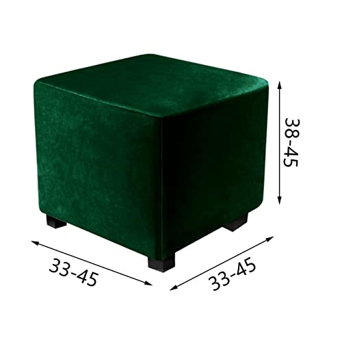 Funda ottoman protectora elástica y lavable para taburete cuadrado verde 4