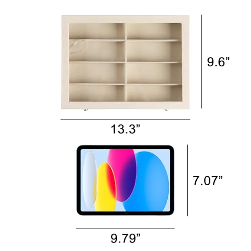 Frebeauty Sunglass Organizer,Velvet Glasses Organizer,8-Slot Sunglasses Tray with Clear Lid, Men's/Women's Sunglasses Box, Sunglass Case Eyeglass/Eyewear/Watch Display Tray(White) by Frebeauty - Image 4