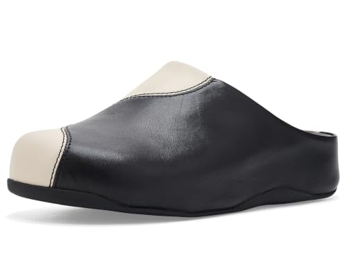 FitFlop Womens Shuv Two-Tone Mules Black/Paris Beige 5 Medium