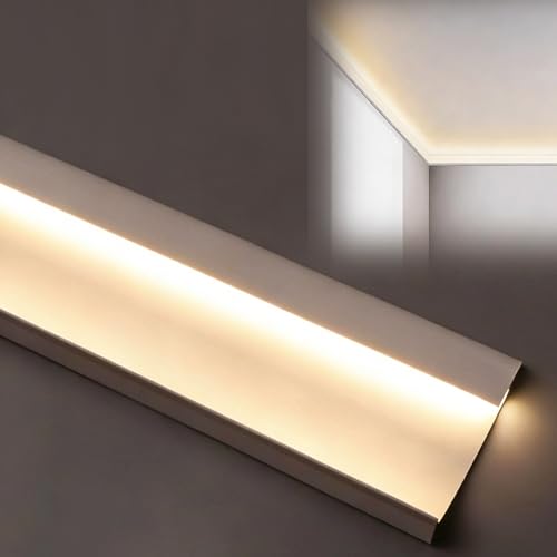 Aluminiowy kanał LED do oświetlenia sufitowego w pomieszczeniach, listwa wykończeniowa, listwa przypodłogowa 5,5 m / 18ft, dekoracyjna listwa przypodłogowa do salonu, dekoracja domu