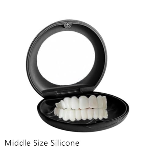 Silicone Gel Snap on Perfect Smile Upper Lower Teeth Tooth Braces White Products with Storage Box, with Mirror (White Box) - Thumbnail 3