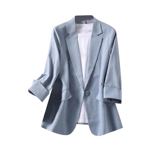 Oversized Blazers for Women Summer Lightweight Long Sleeve Lapel Button Open Front Jackets Business Casual Blazers