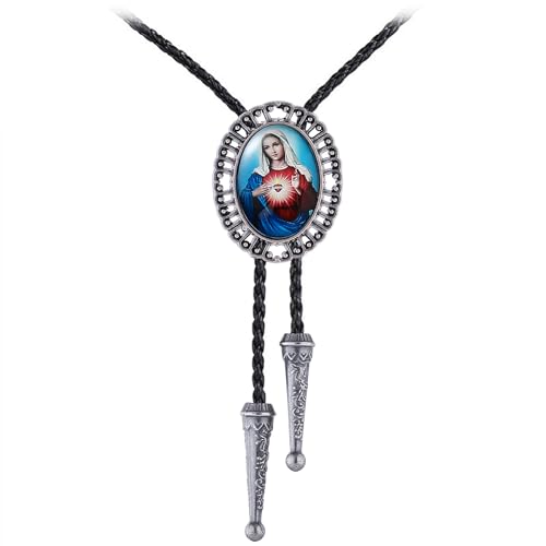 Image of Jeilwiy Bolo Tie for Men Western Cowboy Gothic Bolo Tie Necklace Halloween | Glow in Dark Bolo Tie for Men Women, 3D Halloween Bolo Tie, Gothic Western Ties, String Ties for Men Rodeo Leather Necktie