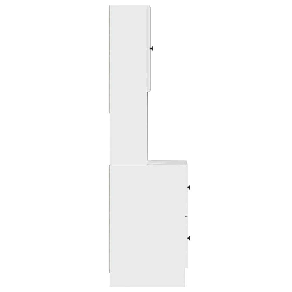 vidaXL Armoire de Cuisine Blanc 35x50x180 cm Bois d'ingénierie, Placard de Cuisine, unité de cuisinette, Armoire de Rangement avec tiroir