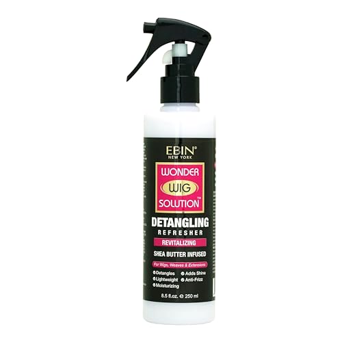 Wonder Wig Solution Detangling Refresher Spray 8.5oz for Wig| Protecting Hair and Gives Hydration with Shea Butter Infused Formula, Moisturizing and Soften Hair, Detangler Hair with High Shine