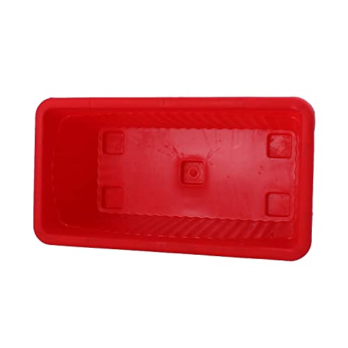 Image of Rectangular Plastic Pots for Plants, Window Flower Pots for Home, Window Display, Garden (Multicolor 14 inch - 6 pc)