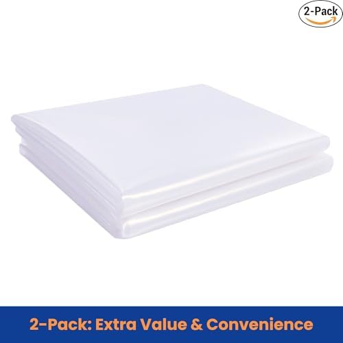 VICMORE 2 Pack Queen Size Mattress Bags 60 x 100 x 14 Inches Clear Plastic Covers for Moving Storage and Disposal Waterproof Tear Resistant Mattress Protector