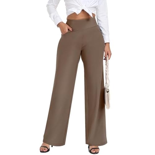 Wide Leg Pants Women High-Waisted Yoga Work Dress Pants, Casual Sweatpants, Petite/Regular/Tall