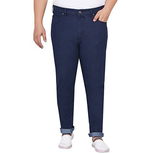 Image of JOHN PRIDE Plus Size Men's Stretchable Mid-Rise Comfort Fit Clean Look Cotton Jeans for Men