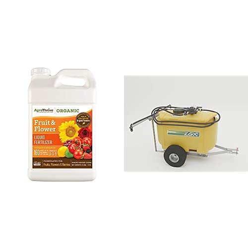 Fertilizer Sprayer Bundle - Agrothrive All Purpose Organic Liquid Fertilizer (2.5 Gal) - Cropcare 25 Gallon Trailer Sprayer For Lawns, Vegetables, Greenhouses, Herbs - Everything Else That Grows #TOP17