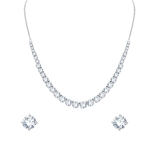 ANAYRA Pure Silver Necklace Set For Women, 925 Pure Silver Jewelry Set, Women Necklace Set, Elegant Jewelry Set For Women, Birthday Gift For Women