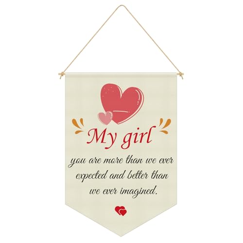 Baby Girl Nursery Decor Hanging Pennant Flag Banner Girls Room Decor Nursery Bedroom Wall Pennant Banner for Baby Girls Kids Inspirational Quotes for Toddler Kids Room Playroom Linen Cotton Flag