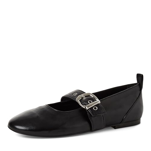 Tamaris Femme Ballerine avec bride cuir plate noir 38 EU
