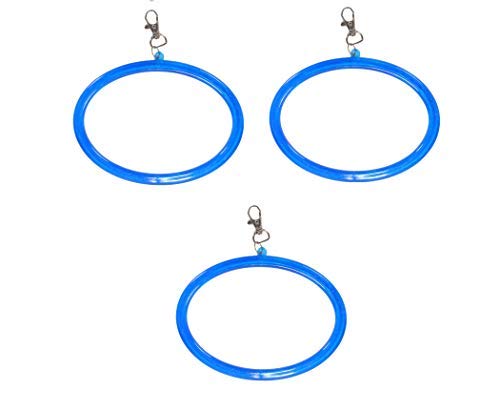 Interactive Playful Bird Hanging Rings/Swing Oval Bird Toy/Plastic Chew Toy for Bird Cockatiel,Lovebird,Budgerigar,Finches & All Small Birds/Size: L-6.9 Inch,H-7.2 Inch (BLUE) (Pack of 3) (Oval Shape) (B08C6FYNLY) Amazon Price History, Amazon Price Tracker