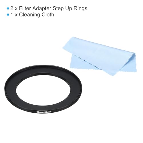 PATIKIL 62mm-82mm Metal Step Up Ring with Cleaning Cloth - Image 3