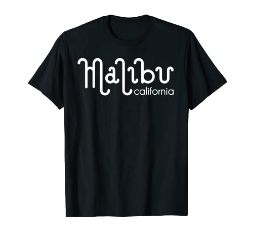 Malibu California Surf Sunset Beach Monoline Design Surfistas Camiseta