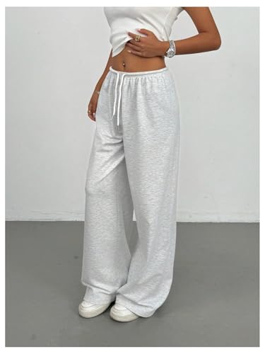 SOLY HUX Women's Drawstring Baggy Sweatpants Elastic Waist Wide Leg Casual Pants3