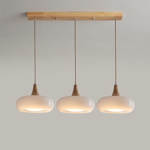 Chandelier lampe à suspension en verre de lait avec hauteur réglable