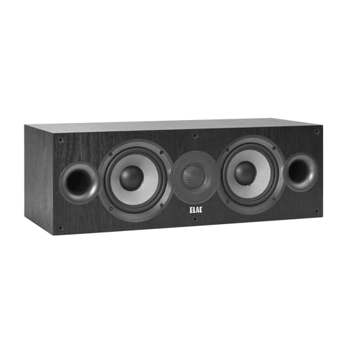 ELAC Debut 2.0 C5.2 Center Channel Speaker, Black - 1” Cloth Dome Tweeter & Dual 5.25” Aramid Fiber Woofers - 2-Way Bass Reflex - Up to 35,000 Hz Response