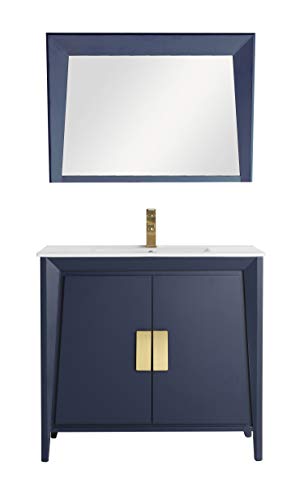 Tennant Brand Larvotto Navy Blue Contemporary Modern Bathroom Sink Vanity