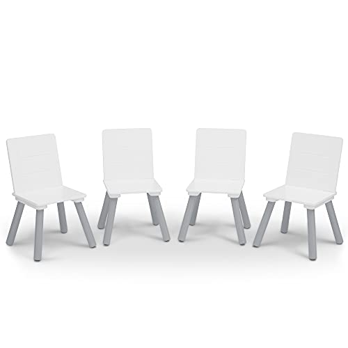 Image of Delta Children Kids Table and Chair Set (4 Chairs Included) - Ideal for Arts & Crafts, Snack Time, Homeschooling, Homework & More, Grey /White